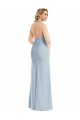 Wholesale Plunge Neck Halter Backless Trumpet Prom Dress with Front Slit UK