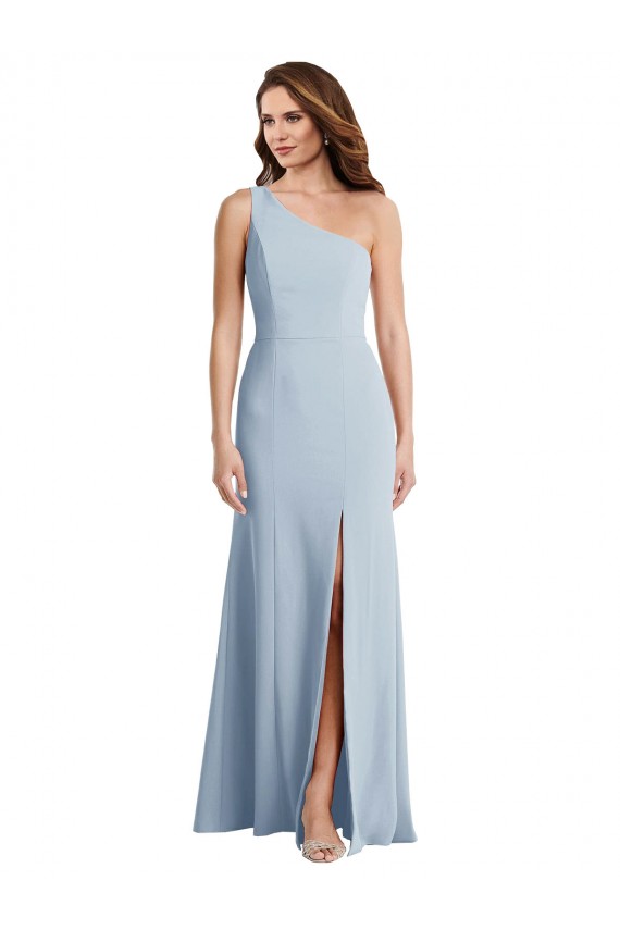 Wholesale Bold One Shoulder Trumpet Maxi Crepe Prom Dress UK