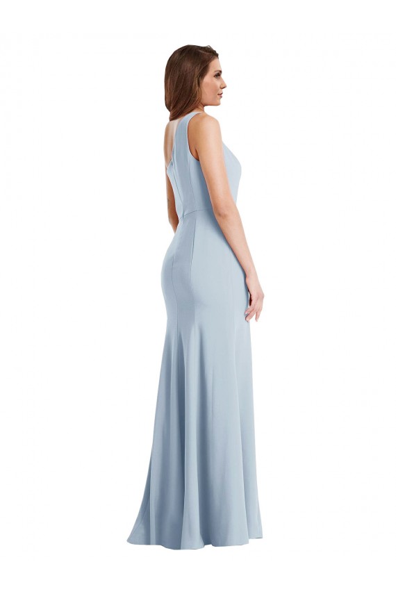 Wholesale Bold One Shoulder Trumpet Maxi Crepe Prom Dress UK