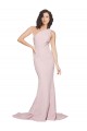 Wholesale Long Sweep Train One Shoulder Crepe Prom Dress with Side Leg Split UK