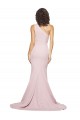 Wholesale Long Sweep Train One Shoulder Crepe Prom Dress with Side Leg Split UK