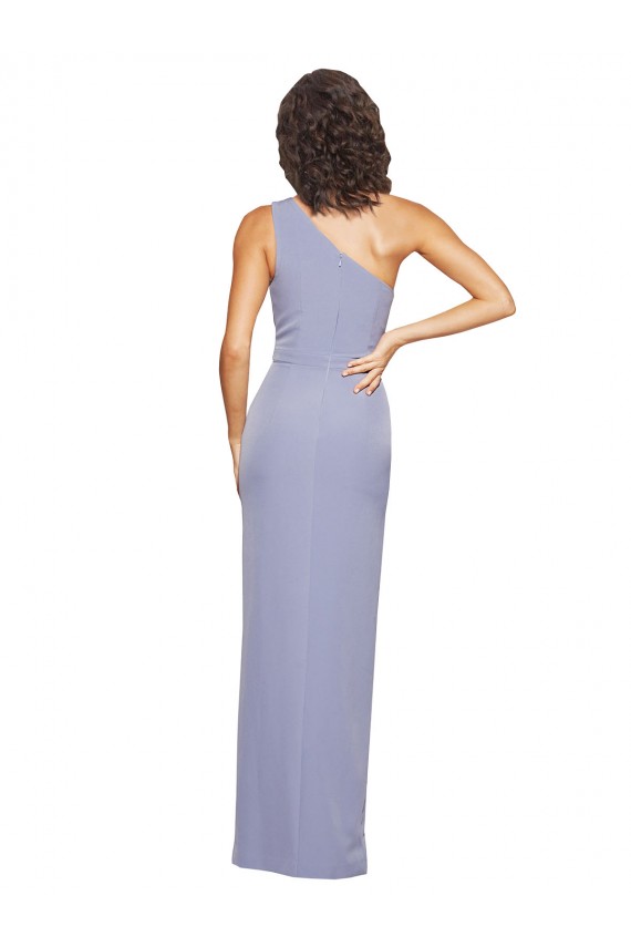 Wholesale Floor Length One Shoulder Crepe Prom Dress with Pencil Skirt and Side Split UK