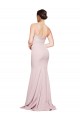 Wholesale Straight Neck Long Strapless Crepe Prom Dress with Soft Tulle Overlay and Small Train UK