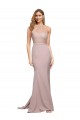 Wholesale Long Sweetheart Crepe Prom Dress with High Neck Illusion Tulle Details UK