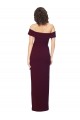 Wholesale Fitted Full Length Off the Shoulder Crepe Prom Dress with Side Split and Waist Tie UK
