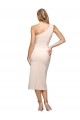 Wholesale Midi Length One Shoulder Crepe Cocktail Prom Dress / Homecoming Dress with Thigh High Side Split UK
