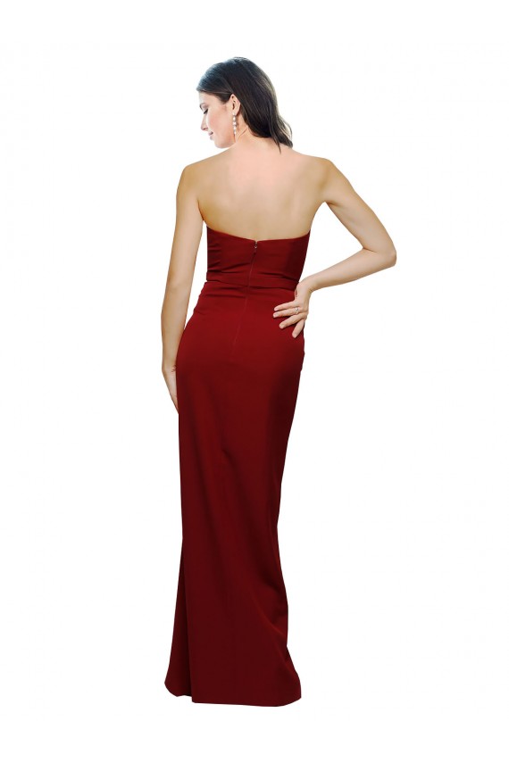 Wholesale Straight Pencil Skirt Long Sweetheart Crepe Prom Dress with High Side Split UK