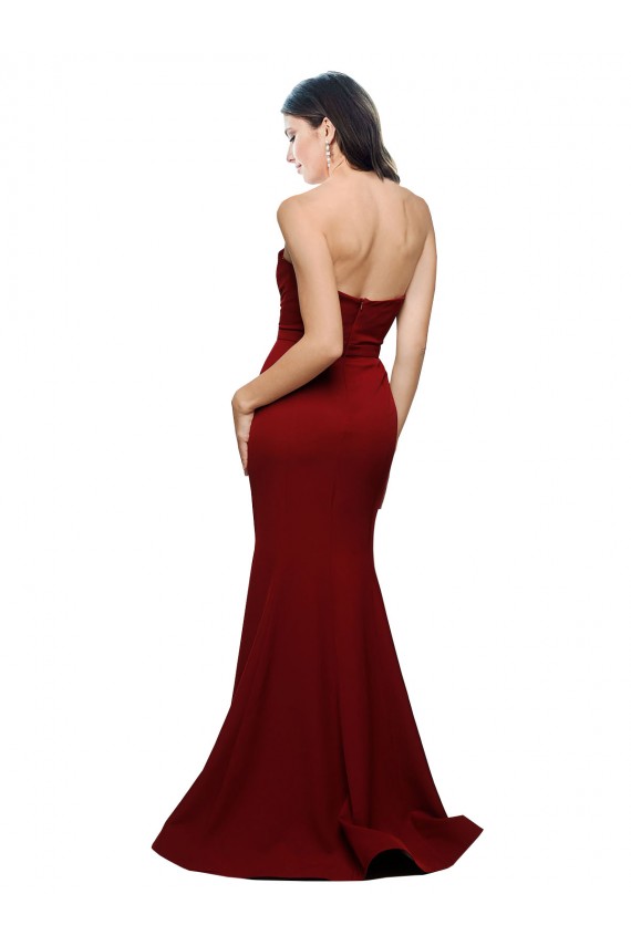 Wholesale Long Full Length Sweetheart Slim Crepe Prom Dress with Strapless Bodice UK