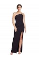 Wholesale Long Floor Length Crepe Prom Dress with Side Split and One Strap UK