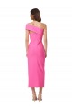 Wholesale One Shoulder Neckline Short Midi Length Crepe Cocktail Prom Dress / Homecoming Dress UK