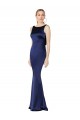 Wholesale Sheath High Neck Stretch Satin Prom Dress Low Back UK