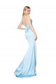 Wholesale Double Straps V-Neck Sleeveless Stretch Satin Prom Dress with High Slit UK