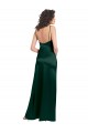 Wholesale Long Slim Scoop Neck Stretch Satin Prom Dress with Open Back UK