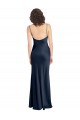 Wholesale Cowl Neck Long Empire Waist Stretch Satin Prom Dress with Open Back UK