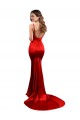 Wholesale Long Pleated Stretch Satin Prom Dress with High Slit UK