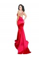Wholesale Mermaid Open Back Long Stretch Satin Prom Dress with High Slit UK