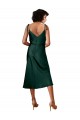 Wholesale Spaghetti Straps Tie Shoulders Cowl Neck Short Midi Length Stretch Satin Cocktail Prom Dress / Homecoming Dress UK
