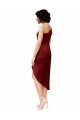 Wholesale One Shoulder Midi Length Short Stretch Satin Wrap Style Cocktail Prom Dress / Homecoming Dress UK