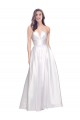 Wholesale Full Length Strapless V-Cutout Stretch Satin Prom Dress UK