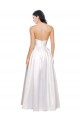 Wholesale Full Length Strapless V-Cutout Stretch Satin Prom Dress UK