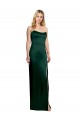 Wholesale Scooped Strapless Neckline Stretech Satin Prom Dress with Side Slit UK