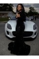 Wholesale One Shoulder Long Sleeves Long Sweep Train Velvet Sequin Prom Dress UK