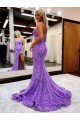 Wholesale A-Line Sweetheart Sleeveless Long Velvet Sequin Prom Dress with Slit UK