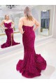 Wholesale Long Sweetheart Sleeveless Sweep Train Velvet Sequin Prom Dress with Slit UK