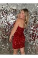 Wholesale Sweetheart Sleeveless Short Velvet Sequin Prom Dress UK