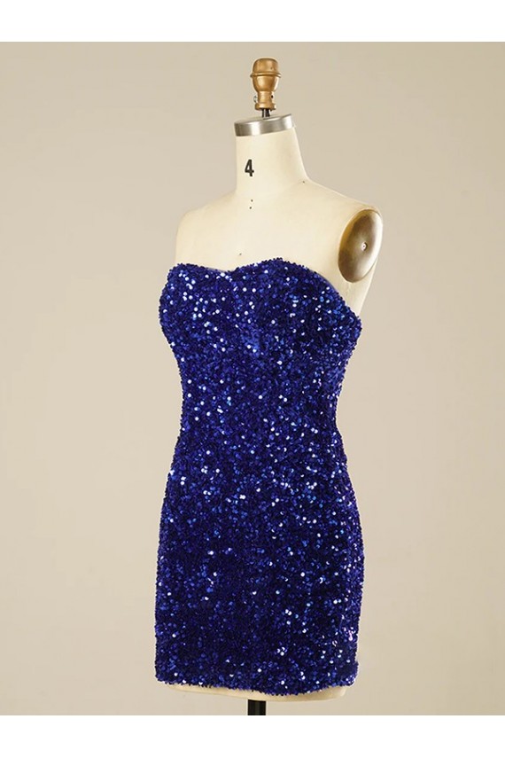 Wholesale Short Sweetheart Velvet Sequin Prom Dress UK