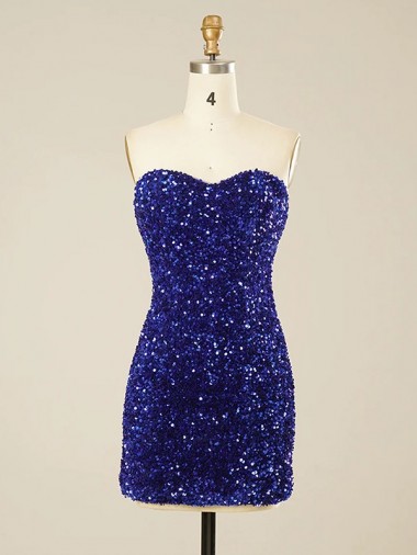 Wholesale Short Sweetheart Velvet Sequin Prom Dress UK