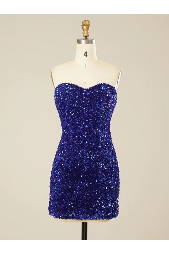 Wholesale Short Sweetheart Velvet Sequin Prom Dress UK