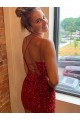 Wholesale V-Neck Sleeveless Short Velvet Sequins Prom Dress UK