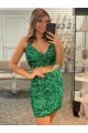 Wholesale V-Neck Sleeveless Short Velvet Sequin Prom Cocktail Dress UK