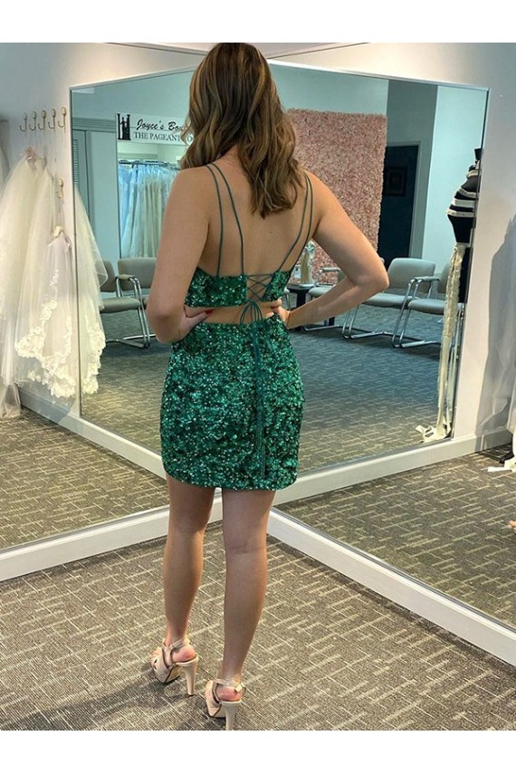 Wholesale V-Neck Sleeveless Short Velvet Sequin Prom Cocktail Dress UK