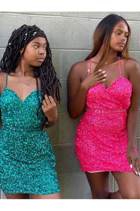 Wholesale V-Neck Sleeveless Short Velvet Sequin Cocktail Dress UK