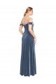 Wholesale Draped Sleeves Wide Scoop Neck Off the Shoulder Velvet Prom Dress UK