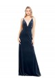 Wholesale V-Back Long Velvet Prom Dress with Notched V-Neck and Spaghetti Straps UK