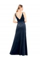 Wholesale V-Back Long Velvet Prom Dress with Notched V-Neck and Spaghetti Straps UK