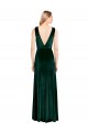 Wholesale Daring Deep V-Neck Long Full Length Velvet Prom Dress UK