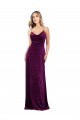 Wholesale Draped Neckline Spaghetti Straps Velvet Prom Dress UK
