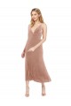 Wholesale Midi Length Short V-Neck Velvet Cocktail Prom Dress / Homecoming Dress with Notched Neckline UK