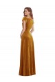 Wholesale Cap Sleeve Faux Wrap Velvet Maxi Prom Dress with Pockets UK