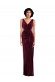 Wholesale Draped Skirt Faux Wrap Velvet Maxi Prom Dress UK