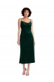Wholesale Midi Length Cowl Neck Velvet Short Slip Cocktail Prom Dress / Homecoming Dress UK