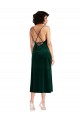 Wholesale Midi Length Cowl Neck Velvet Short Slip Cocktail Prom Dress / Homecoming Dress UK