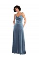 Wholesale Sleek Cowl Neck Velvet Maxi Prom Dress with Pockets UK