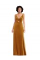 Wholesale Twist Front Cutout Velvet Maxi Prom Dress with Pockets UK