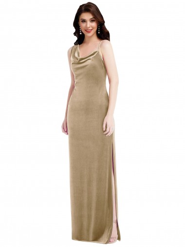 Wholesale Asymmetrical One Shoulder Velvet Maxi Slip Prom Dress UK