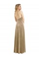 Wholesale High Neck Halter Open Back Long Velvet Maxi Prom Dress with Pockets UK